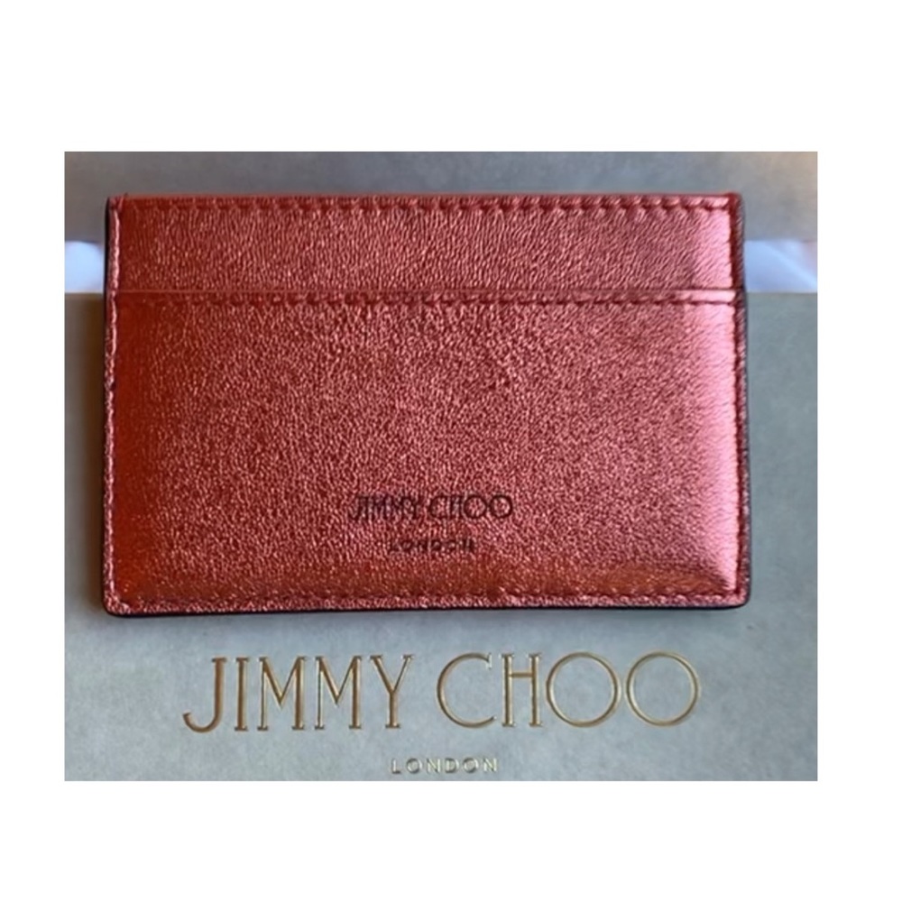 JIMMY CHOO Aarna Candyfloss Leather Card Holder - Picture 1 of 7